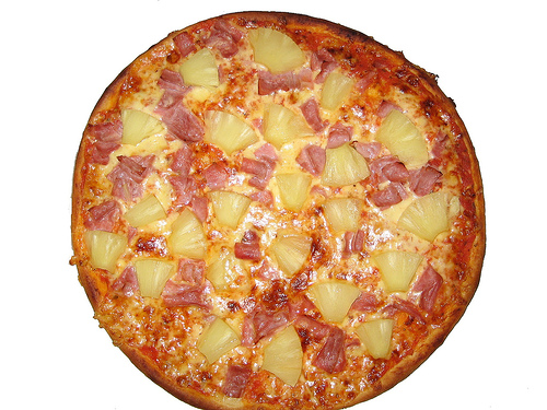 La pizza Hawaii di una famosa catena nord-americana