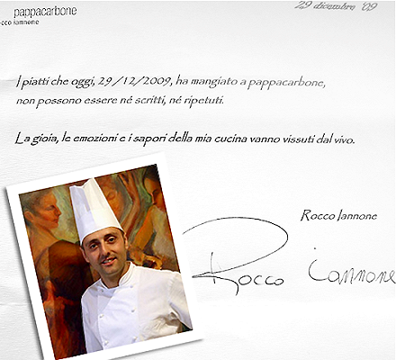 La lettera che Rocco Iannone consegna ai clienti del suo ristorante 