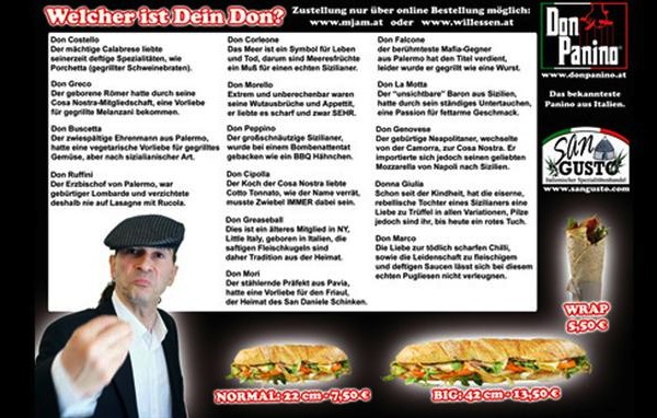 Il menu di Don Panino
