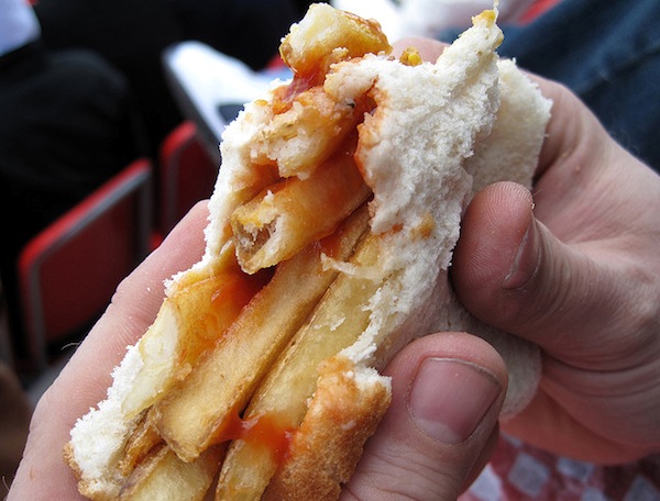 Inghilterrra, chip-butty Inghilterrra, chip butty