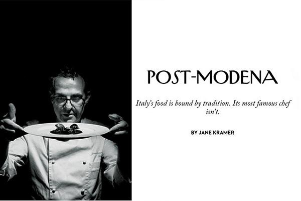 Elenco di nomi citati da Massimo Bottura nel primo ritratto dedicato a uno chef italiano dal New Yorker