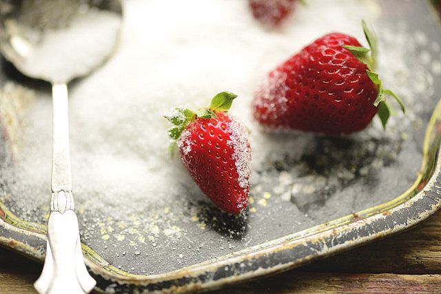 Vassoio, zuccher, fragola