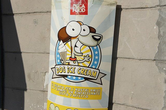 gelato cani cartello
