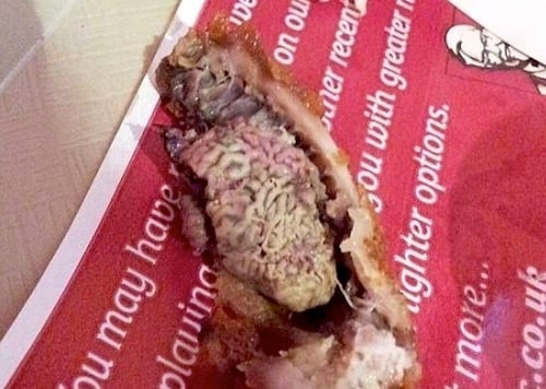 Crocchetta di pollo con cervello d'animale