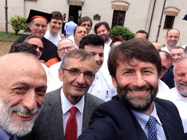 Franceschini, Petrini e gli chef ieri a Pollenzo