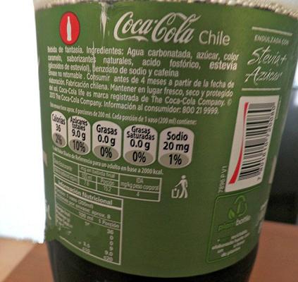 coca Cola Life, ingredienti