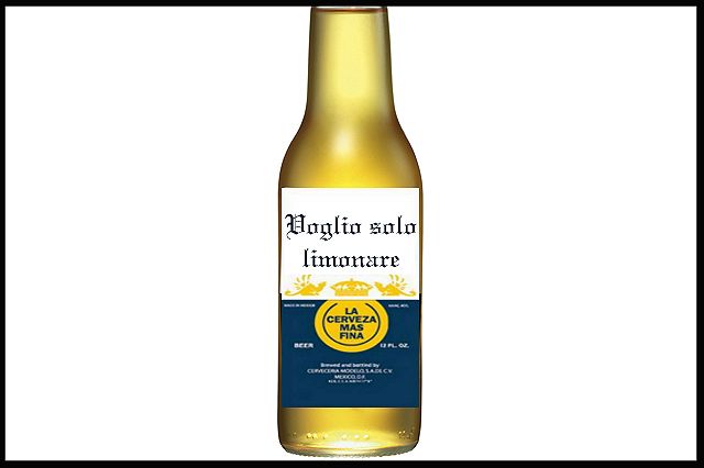 corona, birra, etichetta, verità