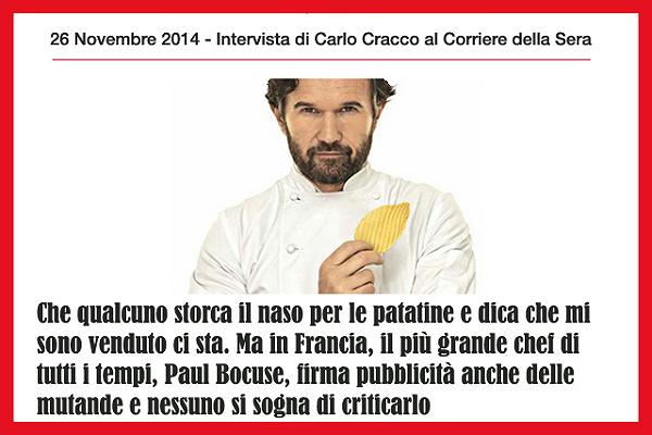 Carlo Cracco: elenco di cose e persone, soprattutto patatine, citate nell’intervista al Corriere della Sera