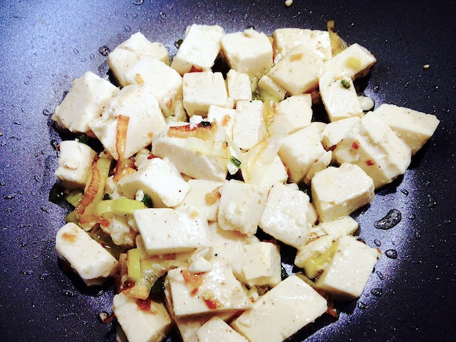 Tofu sale e pepe, cottura