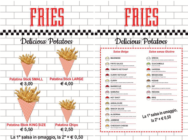 Fries menu e prezzi
