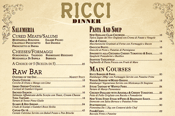 Ricci Milano: menu e prezzi del ristorante di Joe Bastianich e Belen Rodriguez