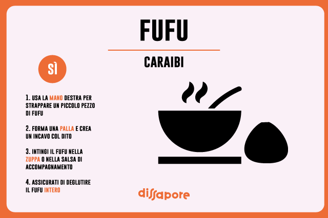 fufu, caraibi, etichetta