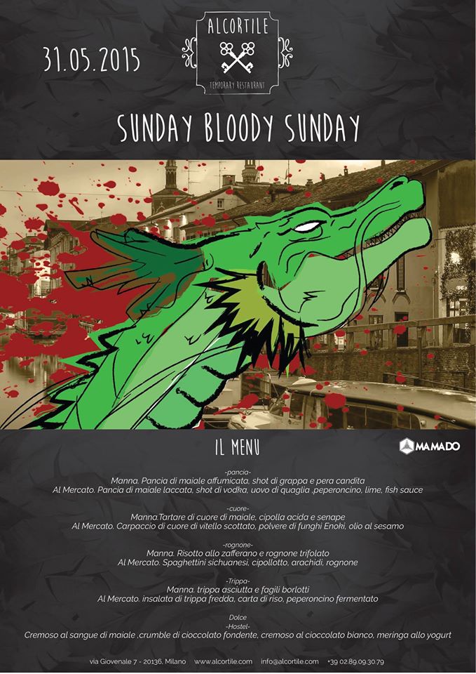 menu sunday bloody sunday