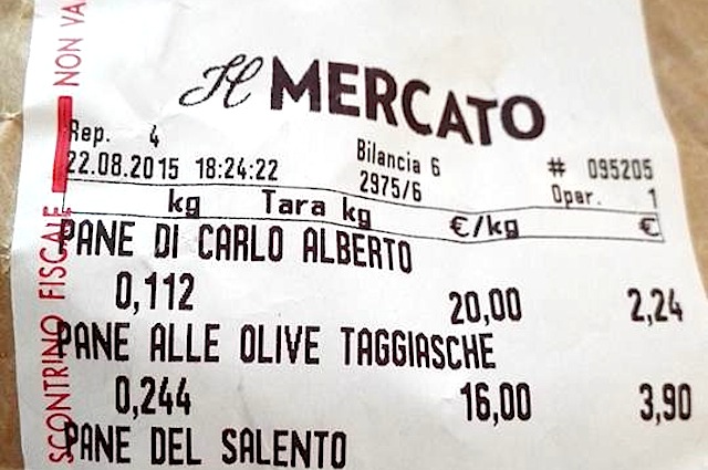 20 € per un kg di pane: scontrino record al Mercato del Duomo
