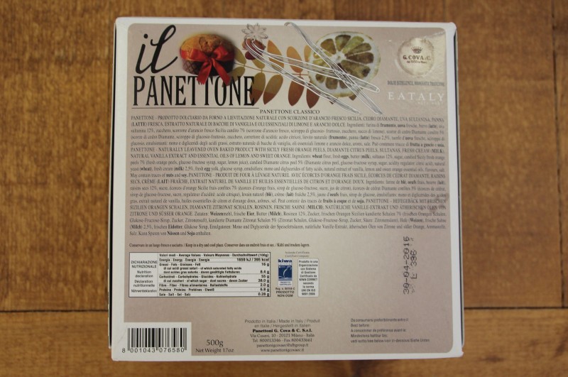 panettone, cova, eataly, ingredienti