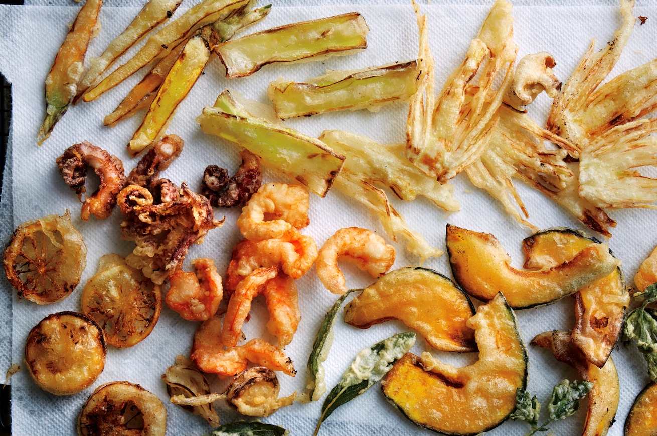 fritto misto, pastella, verdure