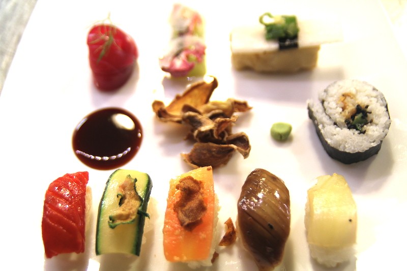 sushi vegetariano, capra e cavoli, milano