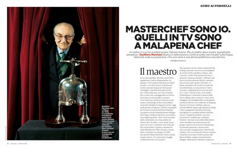 Gualtiero Marchesi, intervista Panorama