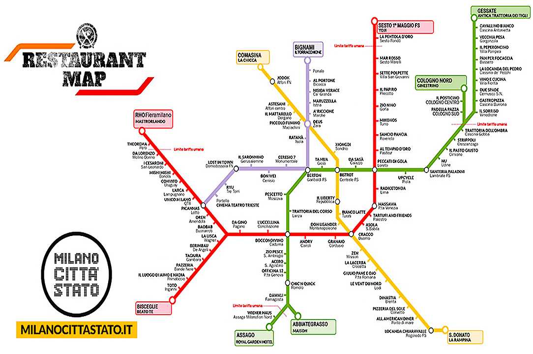 Milano: un ristorante per ogni fermata della metropolitana