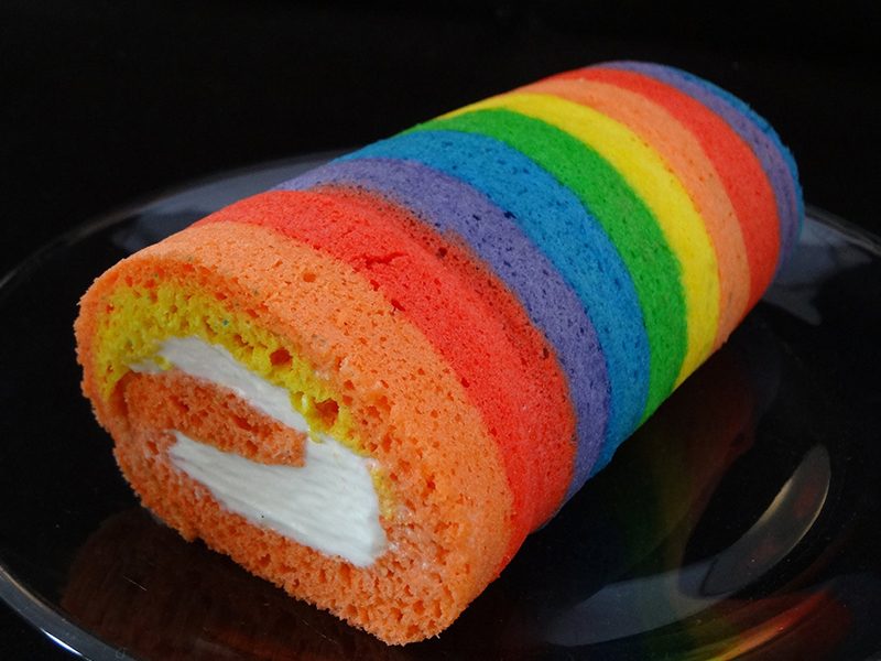 roll, cibo, arcobaleno