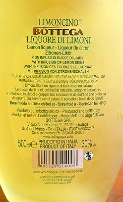 Limoncino Bottega, etichetta