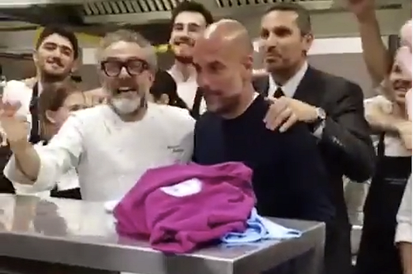 Pep Guardiola ha festeggiato lo scudetto all’Osteria Francescana di Massimo Bottura