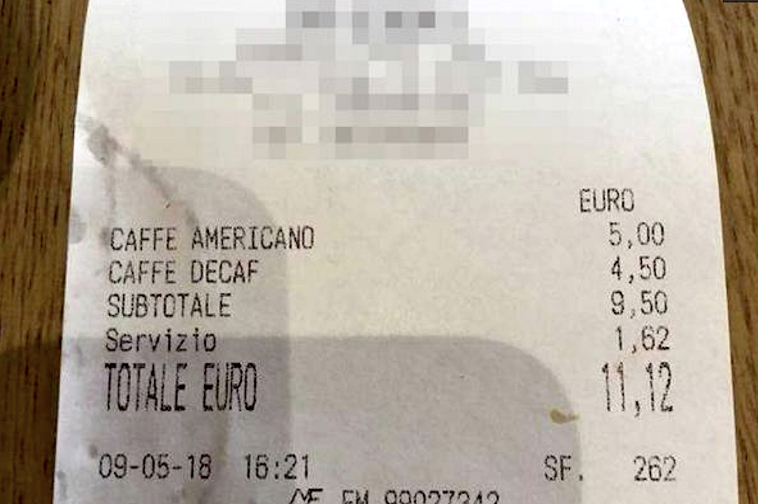 11,12 euro per due caffè: ma Roma che figura ci fa?