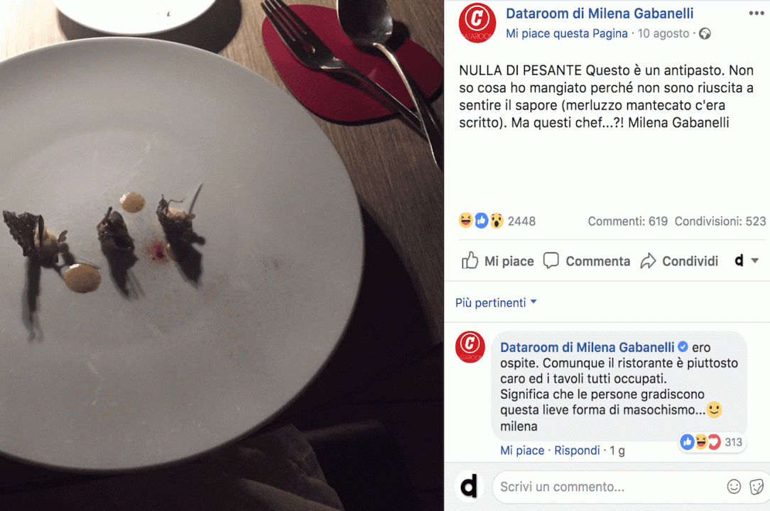 Peggio di Milena Gabanelli foodblogger c’è solo il Gambero Rosso che risponde a Milena Gabanelli foodblogger