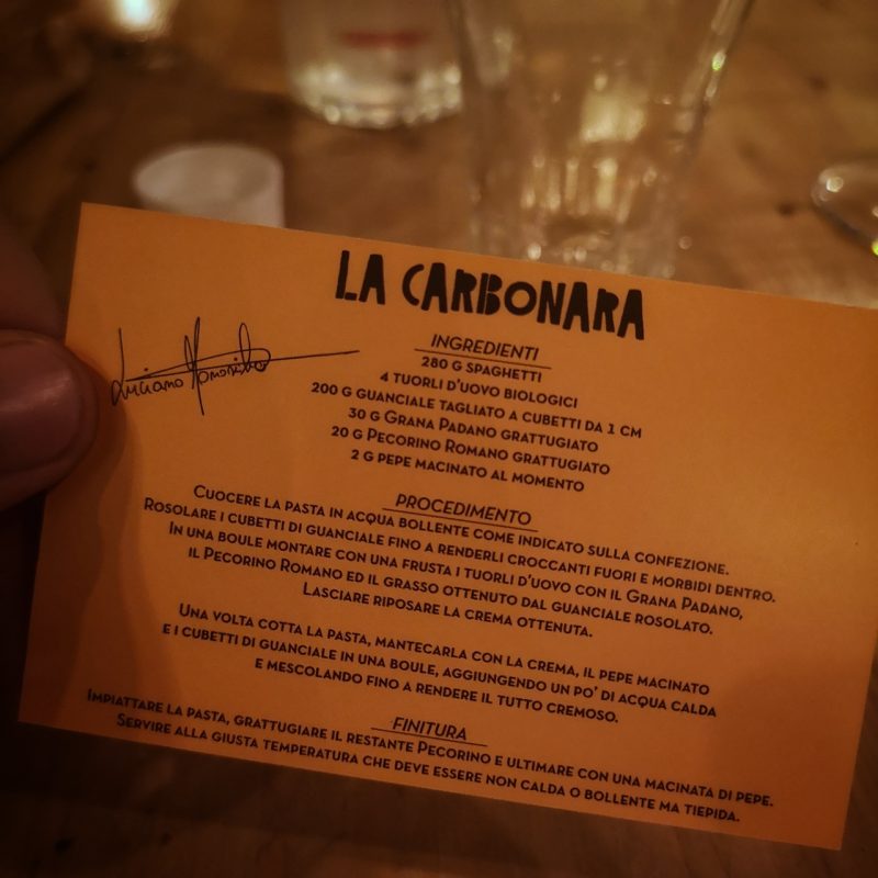 Luciano a Roma; carbonara