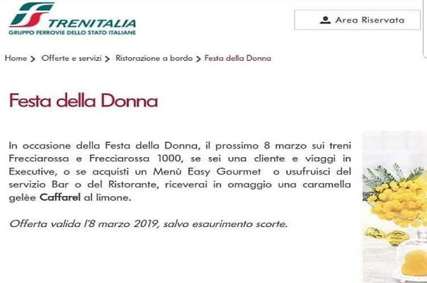 Trenitalia: sfottila anche tu per la caramella omaggio dell’8 marzo