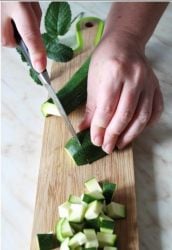 zucchine tagliate a dadini