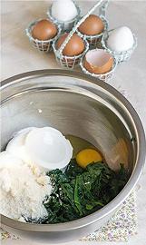 Mescolate spinaci, ricotta, parmigiano e uovo