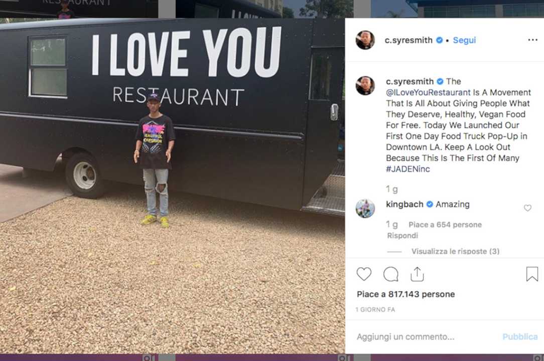 Jaden Smith apre un food truck vegano per i senzatetto
