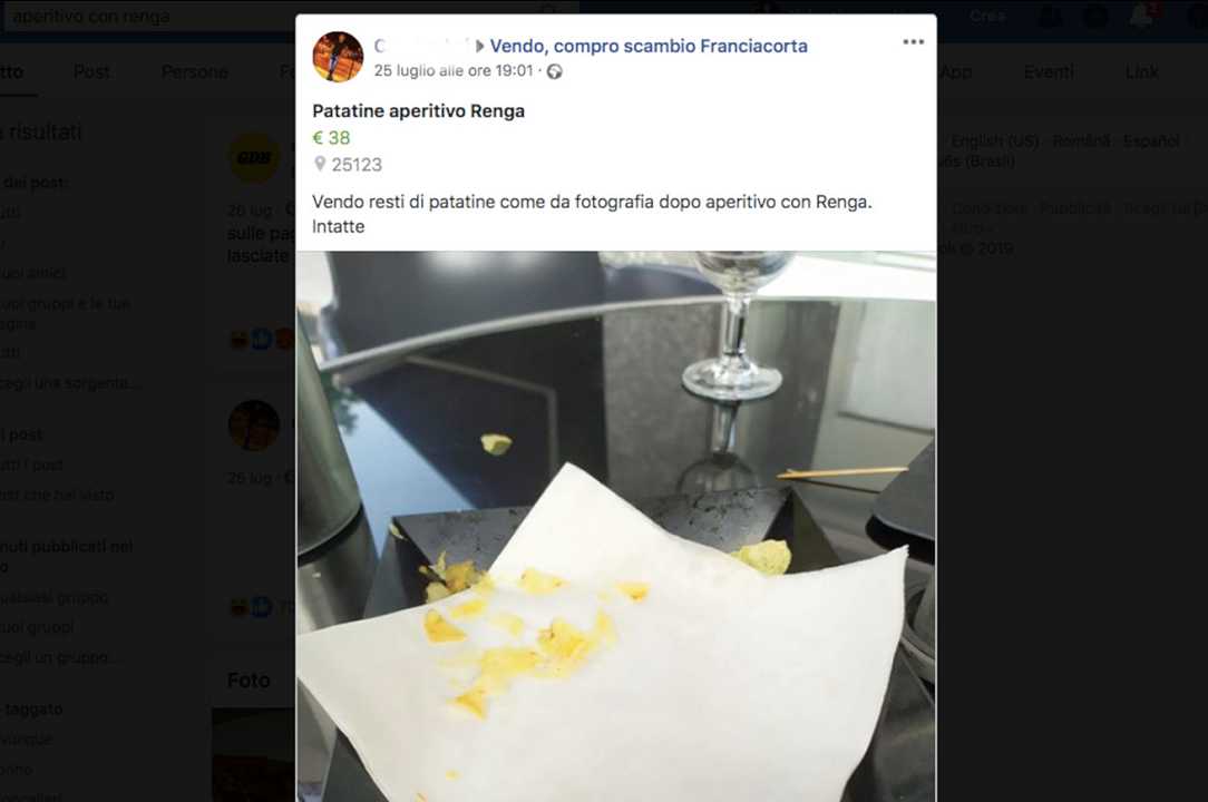 Patatine avanzate da Francesco Renga in vendita in Franciacorta