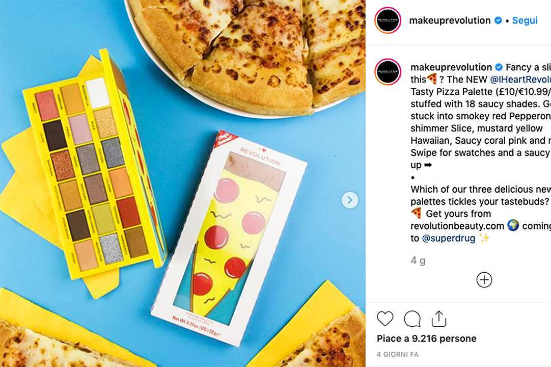 Pizza come make up: nuova palette sfiziosa in commercio