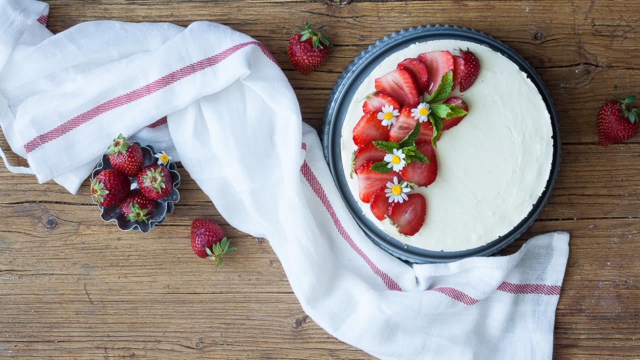 Cheesecake cioccolato bianco e fragole