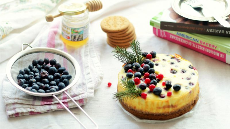 cheesecake-miele-mirtilli-ricetta