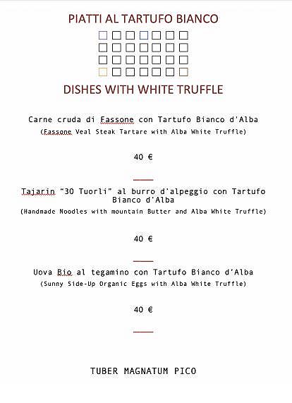 Enoclub Alba ristorante menu
