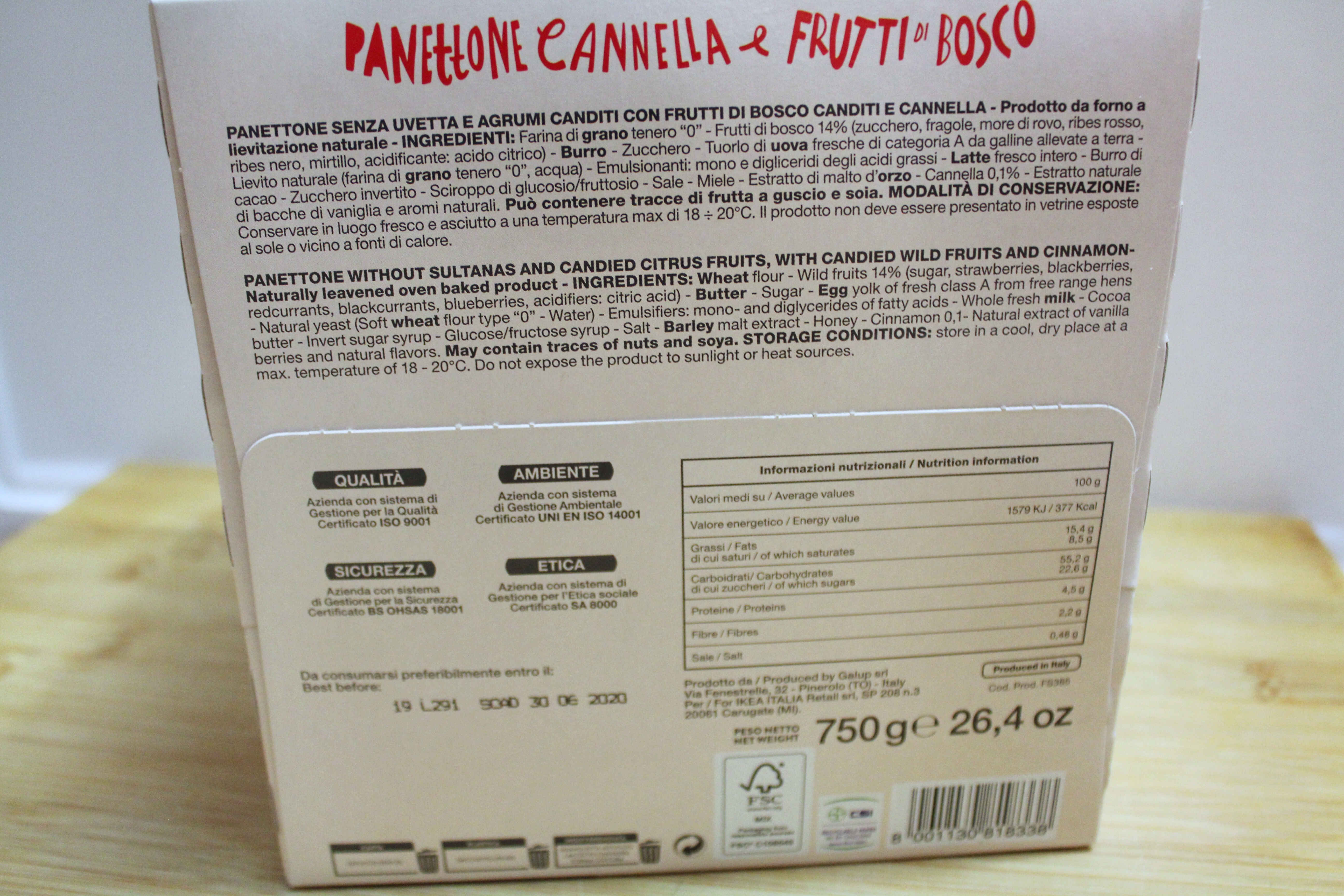 panettone ikea 2019 ingredienti