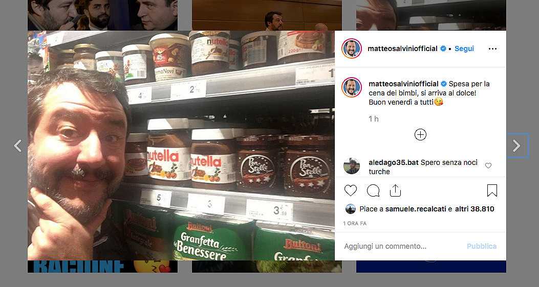 Nutella o Crema Pan di Stelle? Matteo Salvini in difficoltà