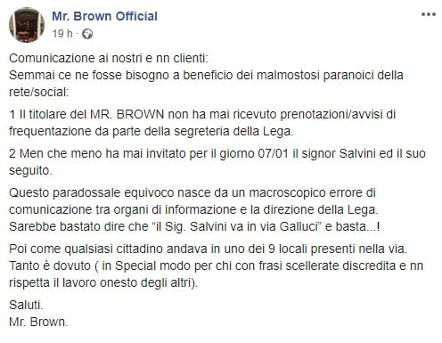 Mr. Brown, Facebook