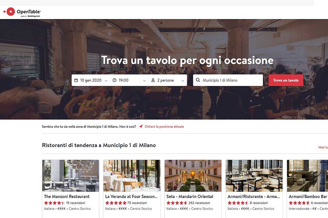 OpenTable arriva nei ristoranti di Milano: è l’esordio italiano per la piattaforma di prenotazione