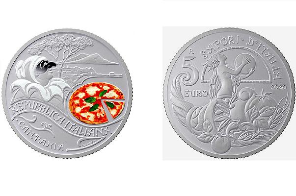 Pizza e mozzarella celebrate nella Collezione Numismatica 2020