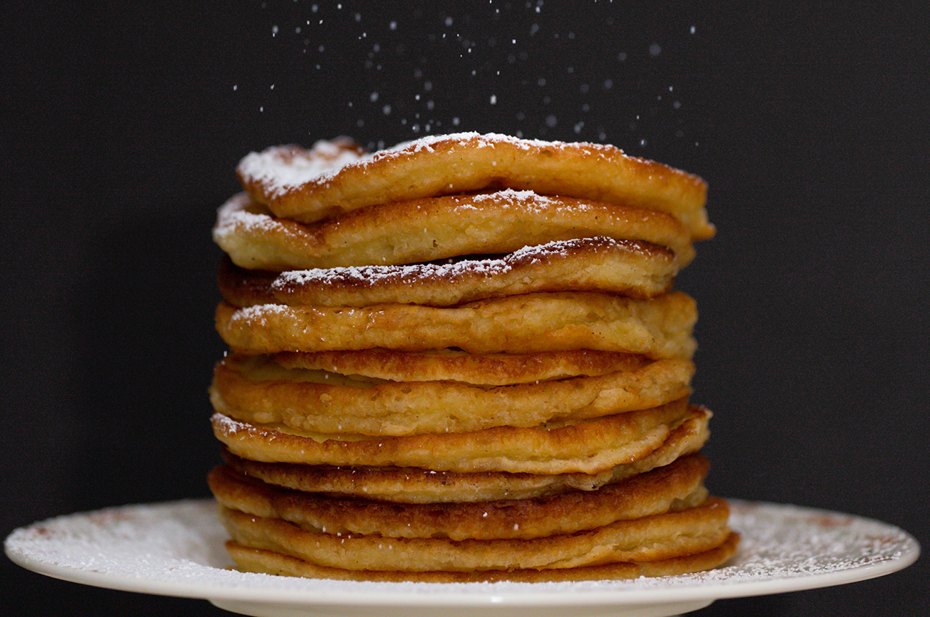 pancakes con zucchero a velo