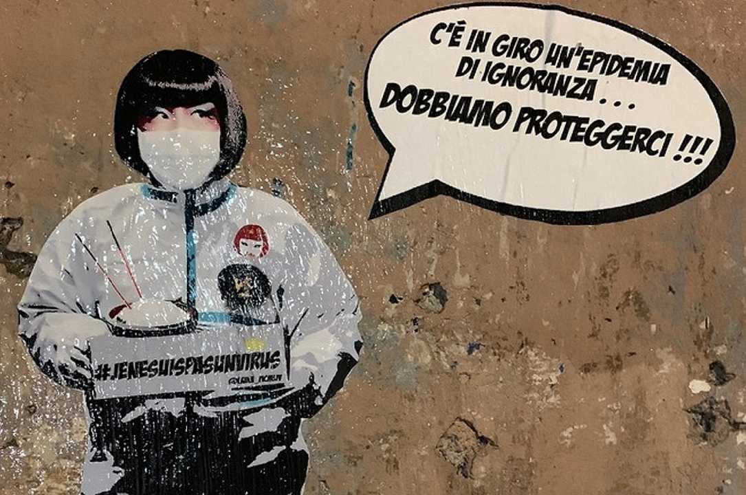Ristoranti cinesi in crisi, a Roma un murale di solidarietà: “c’è un’epidemia di ignoranza”