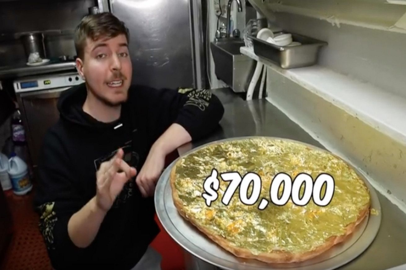 youtuber mrBeast pizza 70000 dollari