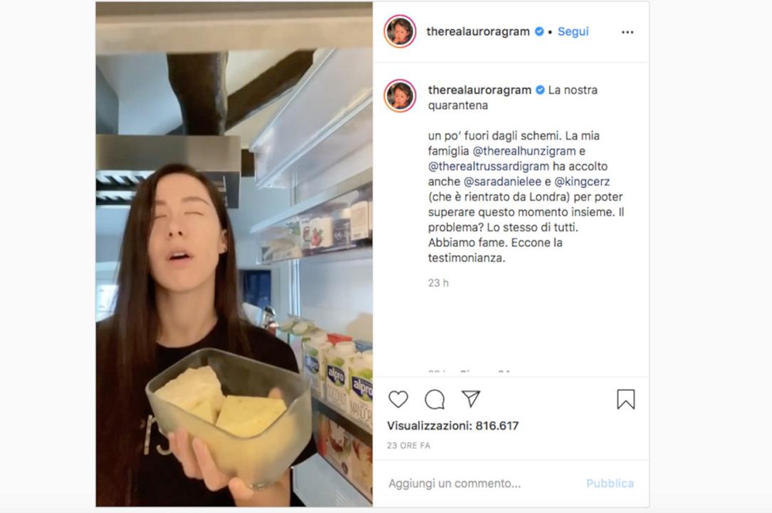 Michelle Hunziker e Aurora Ramazzotti alle prese con la fame da quarantena in un video