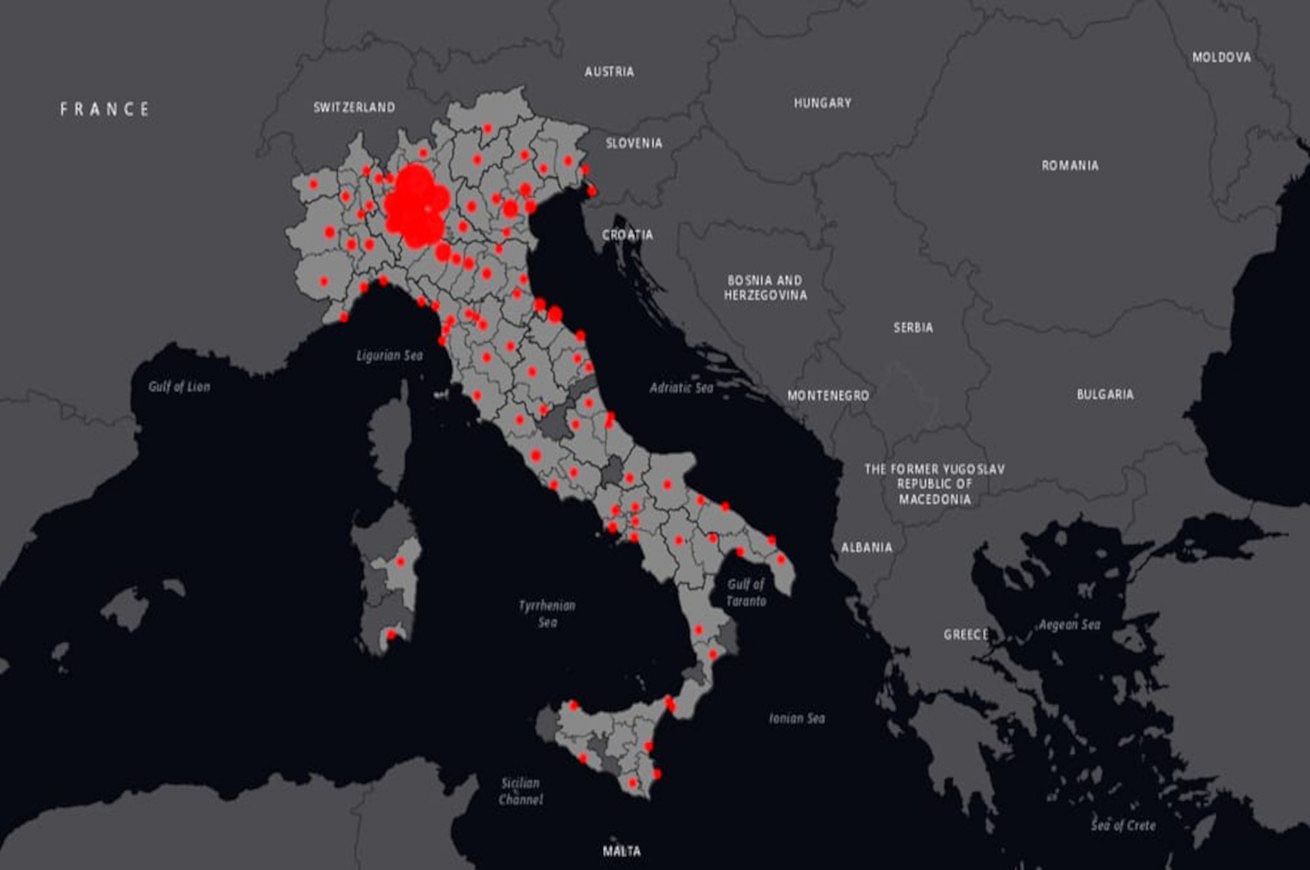 coronavirus mappa italia