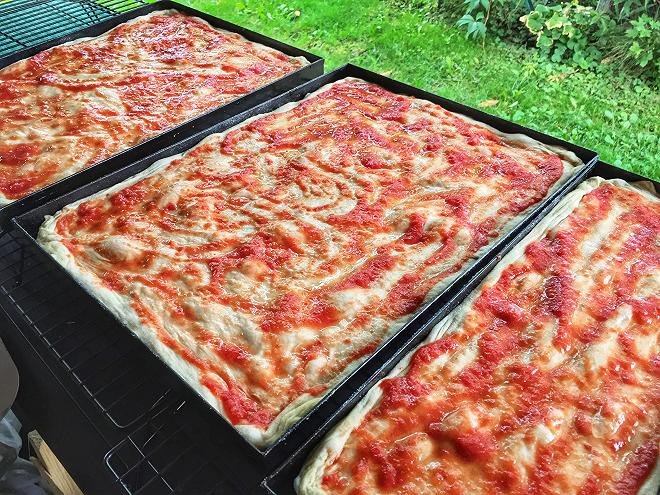 Pizza in teglia romana - Farcitura
