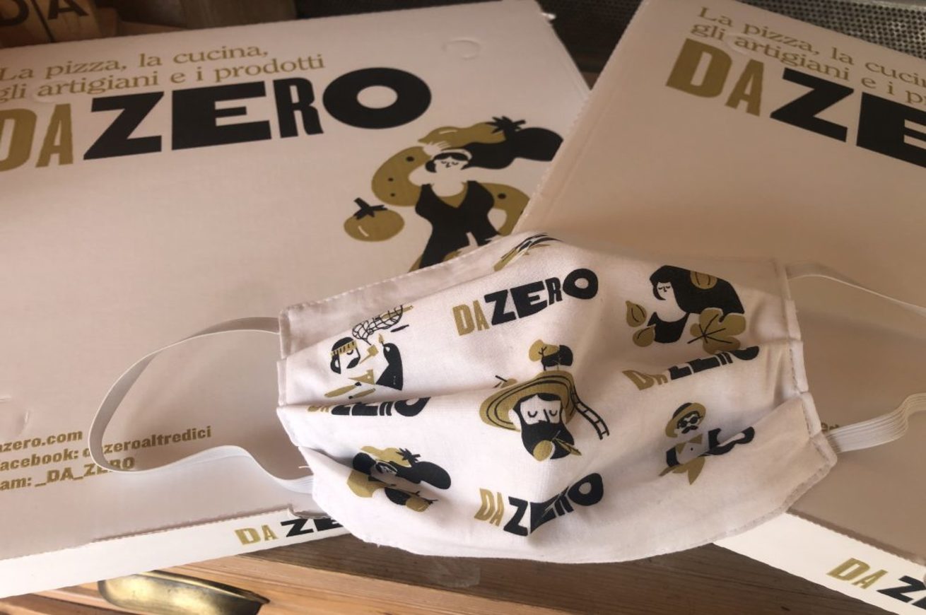 Le pizzerie DaZero, attraverso il servizio di delivery, consegnano mascherine insieme alle pizze tra Milano e Torino